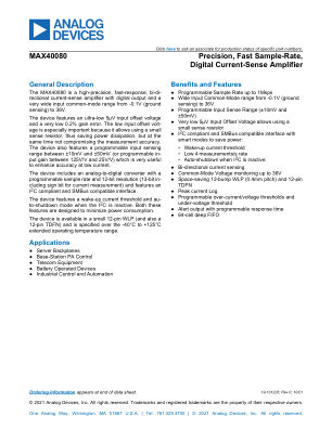 MAX40080 datasheet cover page