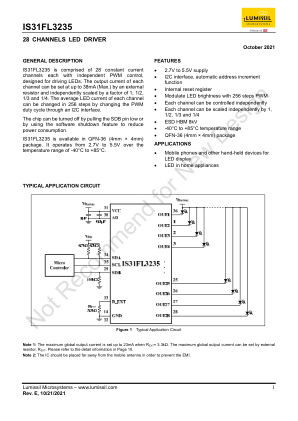 IS31FL3235-QFLS2-TR datasheet cover page