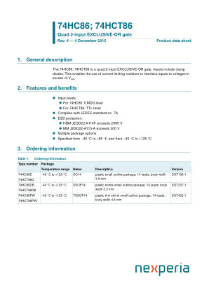 74HCT86DB datasheet cover page