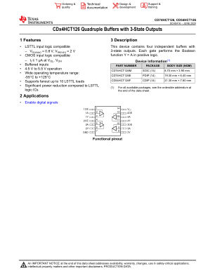 CD74HCT126 datasheet cover page