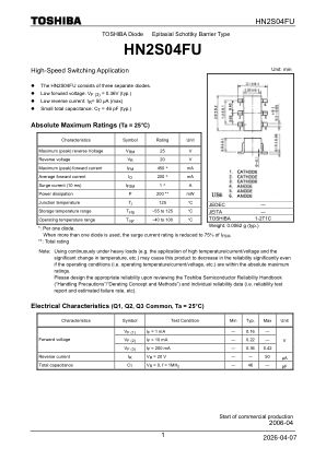 HN2S04FU datasheet cover page