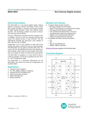 MAX14851 datasheet cover page