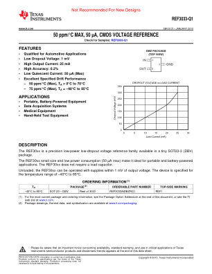 REF3033-Q1 数据手册首页