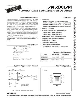 MAX4108-MAX4309 datasheet cover page