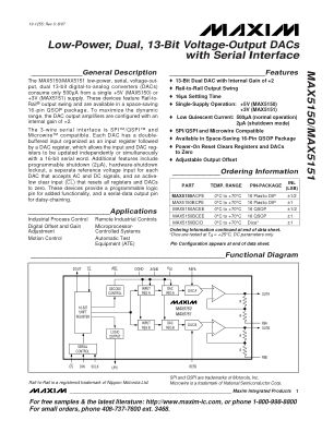 MAX5150-MAX5151 数据手册首页