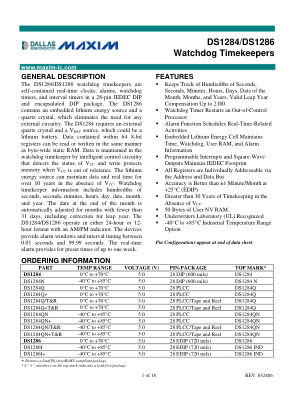 DS1284-DS1286 datasheet cover page