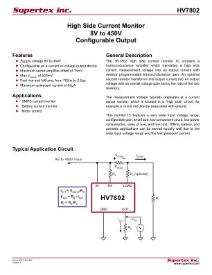 HV7802MG-G 数据手册首页