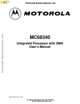 MC68340UM 数据手册首页