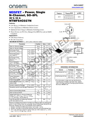 NTMFS4C027N 数据手册首页