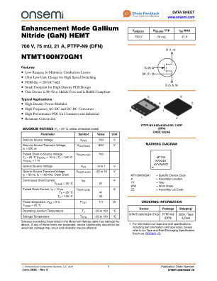 NTMT100N70GN1 数据手册首页