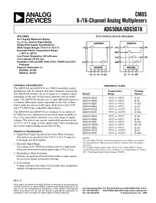 ADG506A datasheet cover page