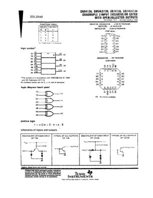 SN74LS136 datasheet cover page