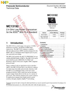 MC13192 数据手册首页