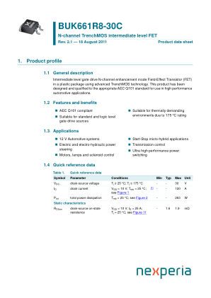 BUK661R8-30C datasheet cover page