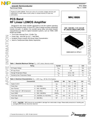 MHL18926 数据手册首页