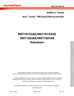 M071R1 datasheet cover page