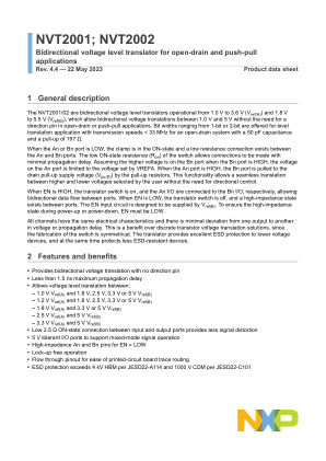 NVT2001 datasheet cover page