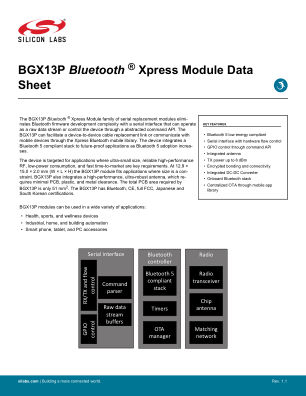 BGX13P22GA-V31 datasheet cover page