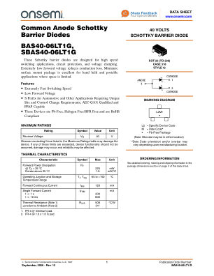 BAS40-06LT1 数据手册首页