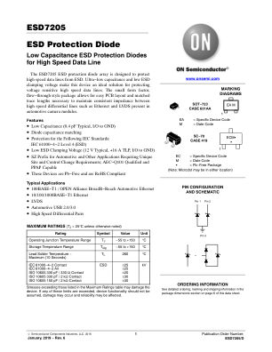 ESD7205 datasheet cover page