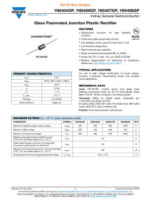1N5404GP datasheet cover page
