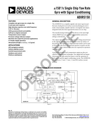 ADXRS150 datasheet cover page