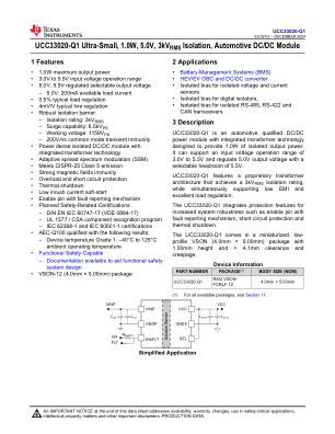 UCC33020-Q1 datasheet cover page