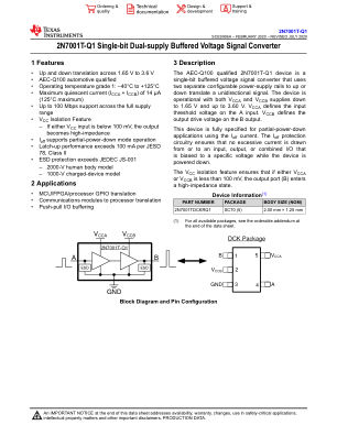 2N7001T-Q1 数据手册首页