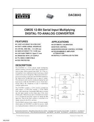 DAC8043 数据手册首页