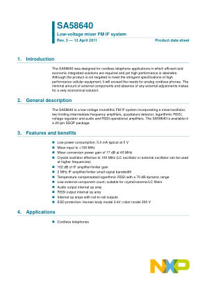 SA58640 datasheet cover page