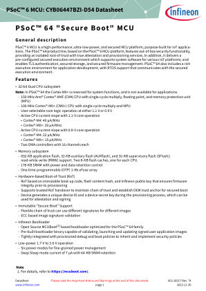 CYB06447BZI-D54 datasheet cover page