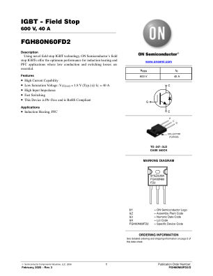 FGH80N60FD2 数据手册首页