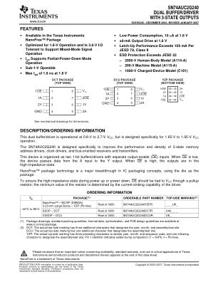 SN74AUC2G240 datasheet cover page