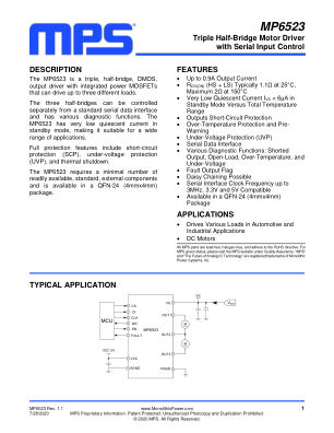 MP6523 datasheet cover page