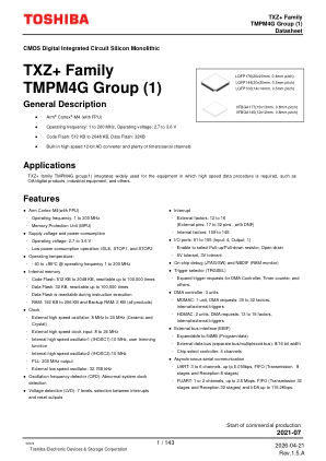 TMPM4GRF10XBG datasheet cover page