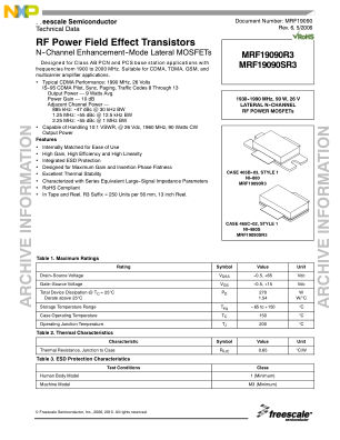 MRF19090 数据手册首页