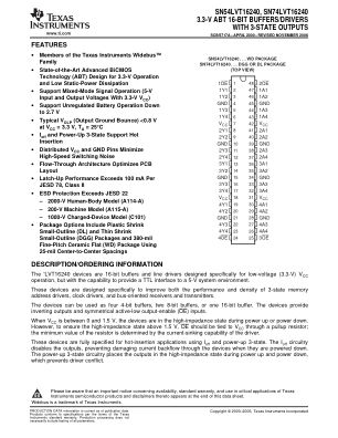 SN74LVT16240 datasheet cover page
