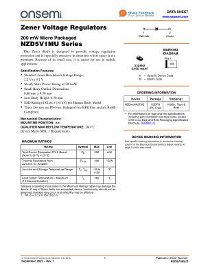 NZD5V1MU 数据手册首页