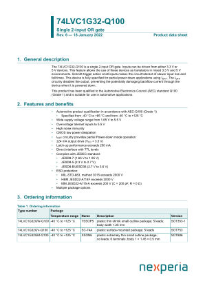 74LVC1G32GW-Q100125 datasheet cover page