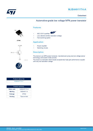 MJB44H11T4-A datasheet cover page