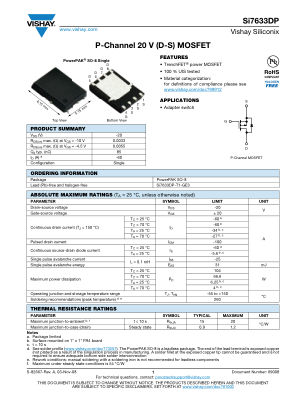SI7633DP 数据手册首页