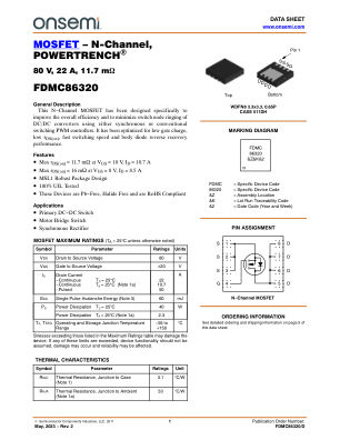 FDMC86320 datasheet cover page