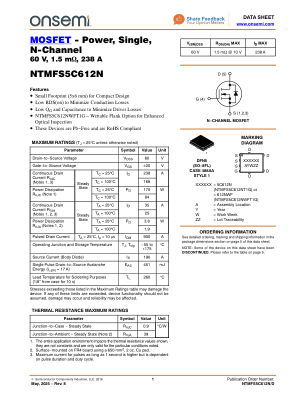 NTMFS5C612N 数据手册首页