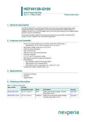 HEF4013BT-Q100J 数据手册首页