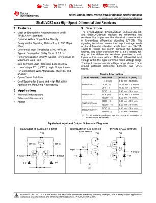 SN65LVDS9637 datasheet cover page