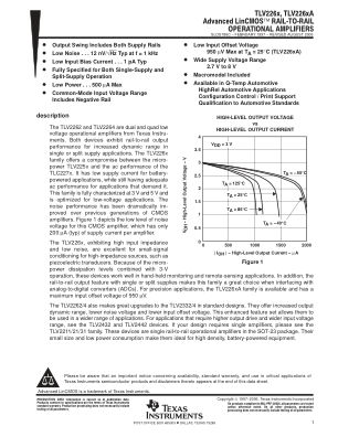 TLV2264AM datasheet cover page
