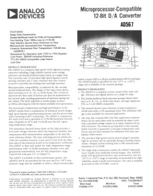 AD567 数据手册首页