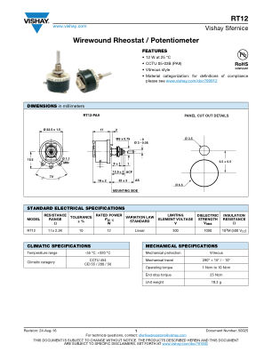 RT12 datasheet cover page