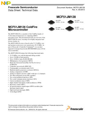 MCF51JM128 数据手册首页
