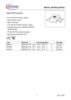 BDP947-BDP949-BDP953 datasheet cover page